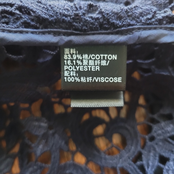 Lafayette 148 black lace top S - Picture 2 of 8